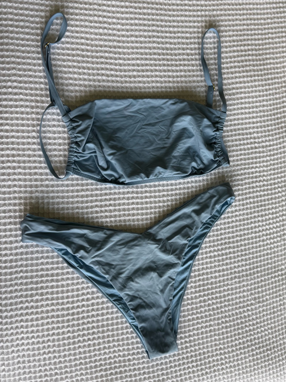 WeWoreWhat dusk blue Delilah bikini bottom and Leigh top